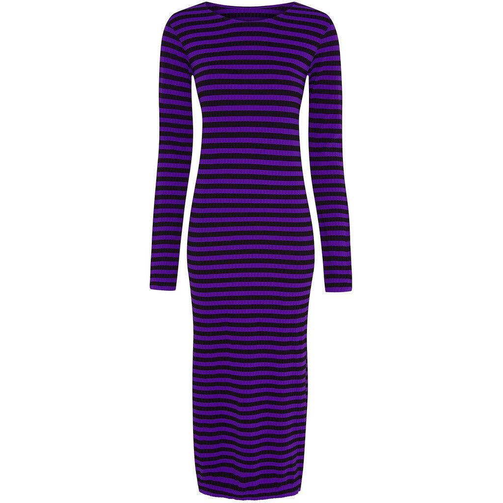 Joy Dress LS Stripe - Nero/Viola - Tim og Simonsen - London Bazar